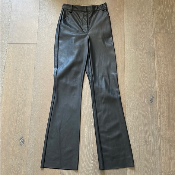 Meshki Tyra Straight Leg Faux Leather Pants - Black - Picture 2 of 4